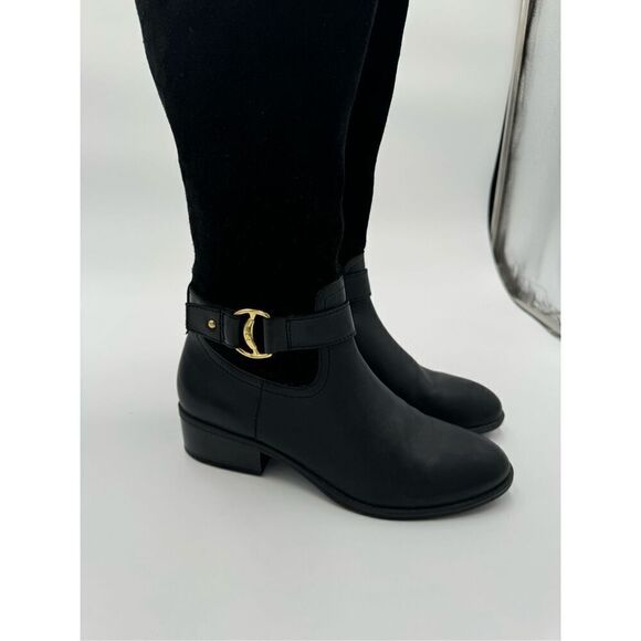 Ralph Lauren Micah Boot Tall Black Leather Knee High Riding Heel Sz 7.5B - Picture 3 of 13